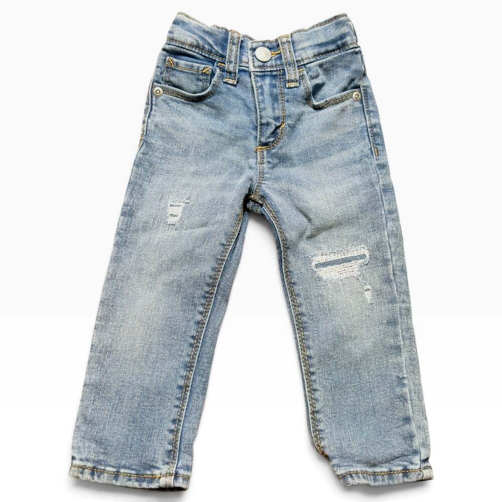 Old Navy Karate Skinny Jeans 18-24M Light Wash Distressed 360 Stretch NWOT